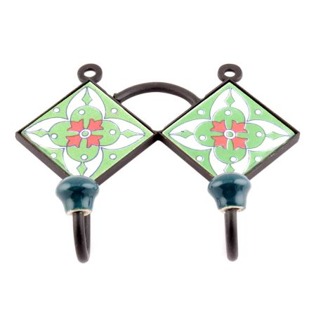 Green And Red Floral Knob 